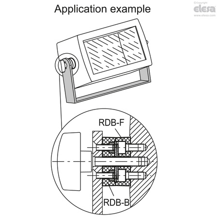 Elesa Toothed clamping elements, RDB.32-60-CF RDB